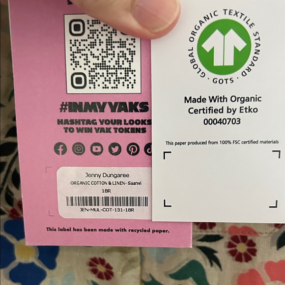 NWT Lucy & Yak Size 14 Jenny Dungarees Overalls in Saanvi Floral Print - Picture 4 of 7